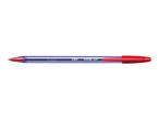 A red BIC Cristal Soft ballpoint pen.
