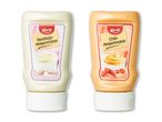 To Dr. Oetker dips: en mayonnaise og en honning-sennep.