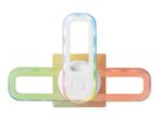 Modern white LED wall light with three adjustable, colorful glowing loops