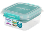 Sistema To Go Stax lunch box with teal lid and clips, 1.15L capacity, leak-proof