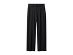 Black wide-leg trousers with pleats and pockets