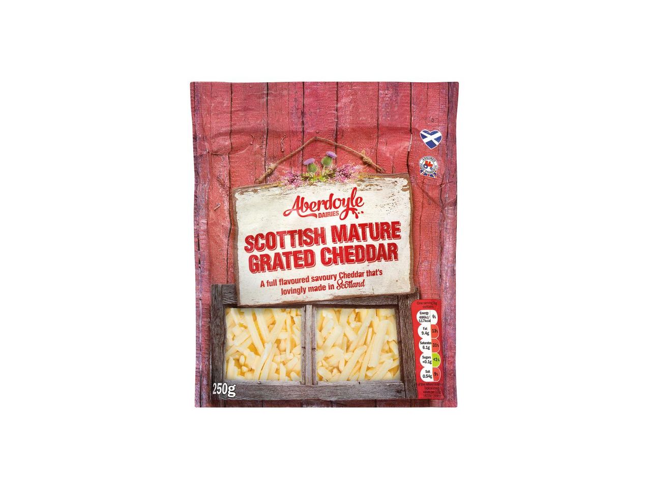 Go to full screen view: Aberdoyle Dairies Scottish Mature Grated Cheddar - Image 1