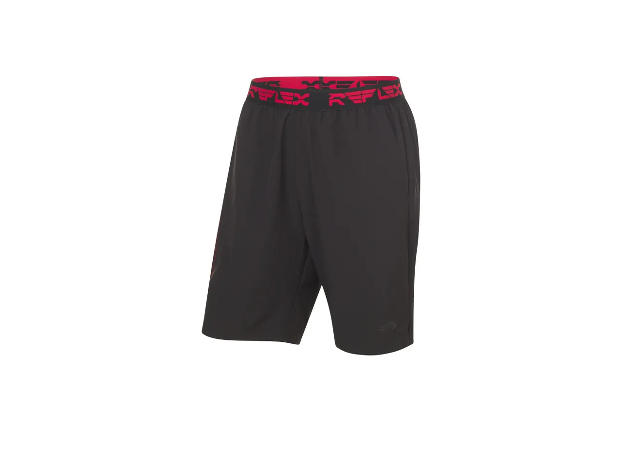 Shorts neri da basket con fascia rossa.
