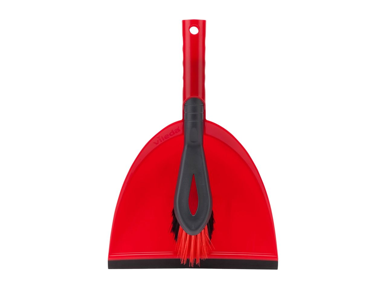 Vileda red dustpan and brush set.