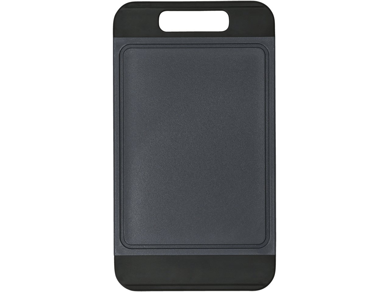 Juoda stačiakampė SILVERCREST® pjaustymo lenta su rankena.