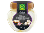 Deluxe biluțe de brânză cremă cu usturoi (240g), vegetariene.