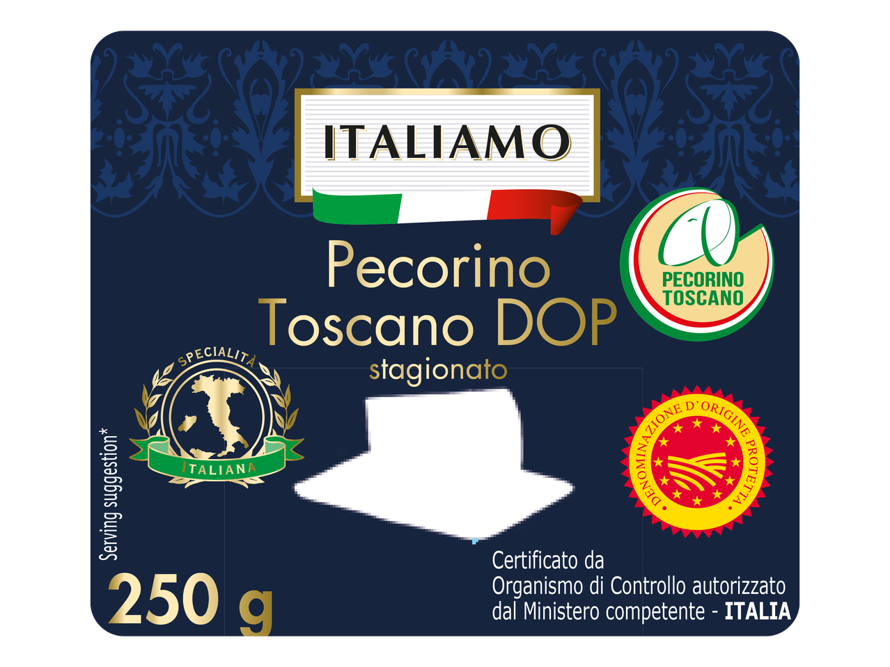 Pecorino Toscano DOP stagionato olasz sajt 250 g-os kiszerelésben.
