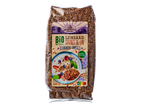 Crownfield biologische lijnzaad: 500g verpakking, suggestie voor yoghurt met muesli.