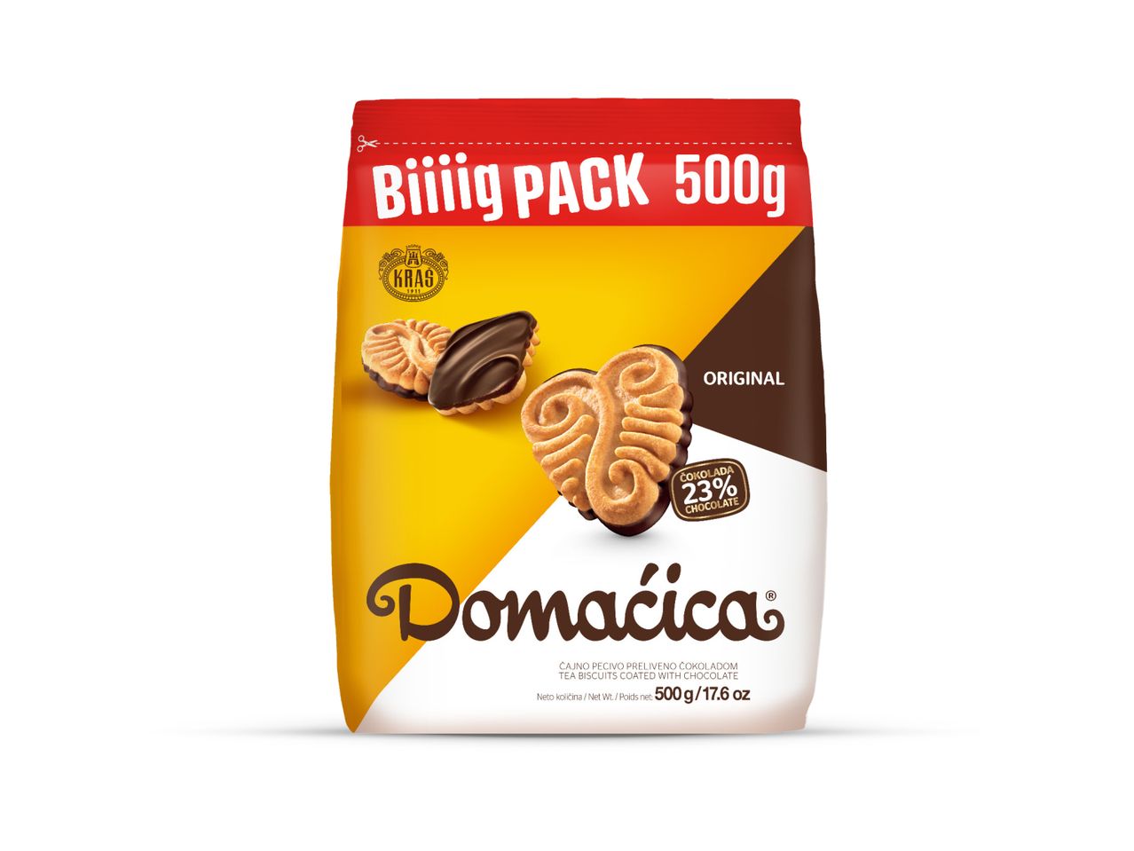 Pakiranje Domaćica keksa s čokoladom (500g), originalni okus.