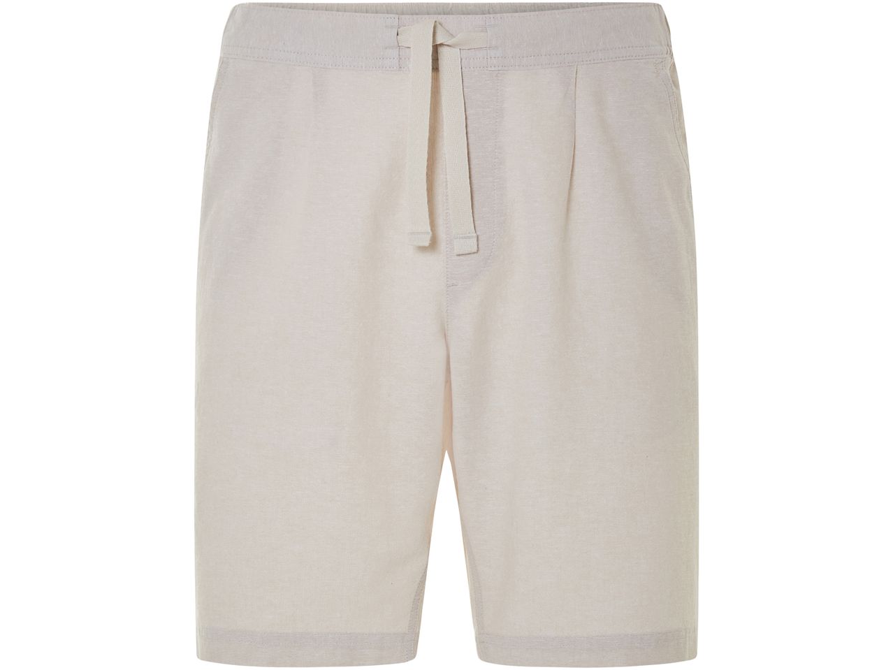 Shorts beige in tessuto leggero con coulisse.