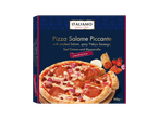 Pizza Salame Piccante com salame fumado, linguiça 'Nduja picante, cebola roxa e mozzarella.