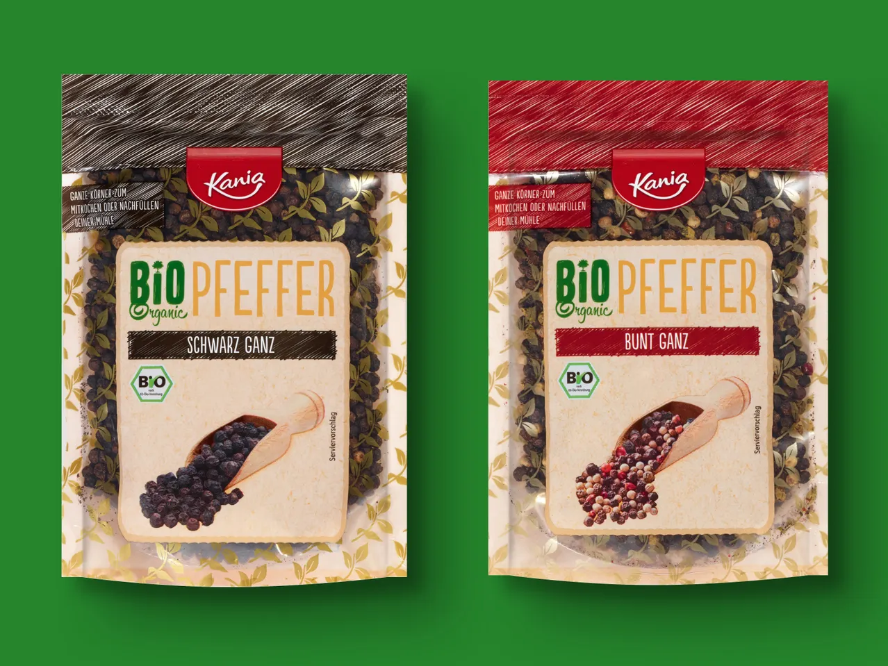 Kania Bio Pfeffer, schwarz und bunt, ganz.