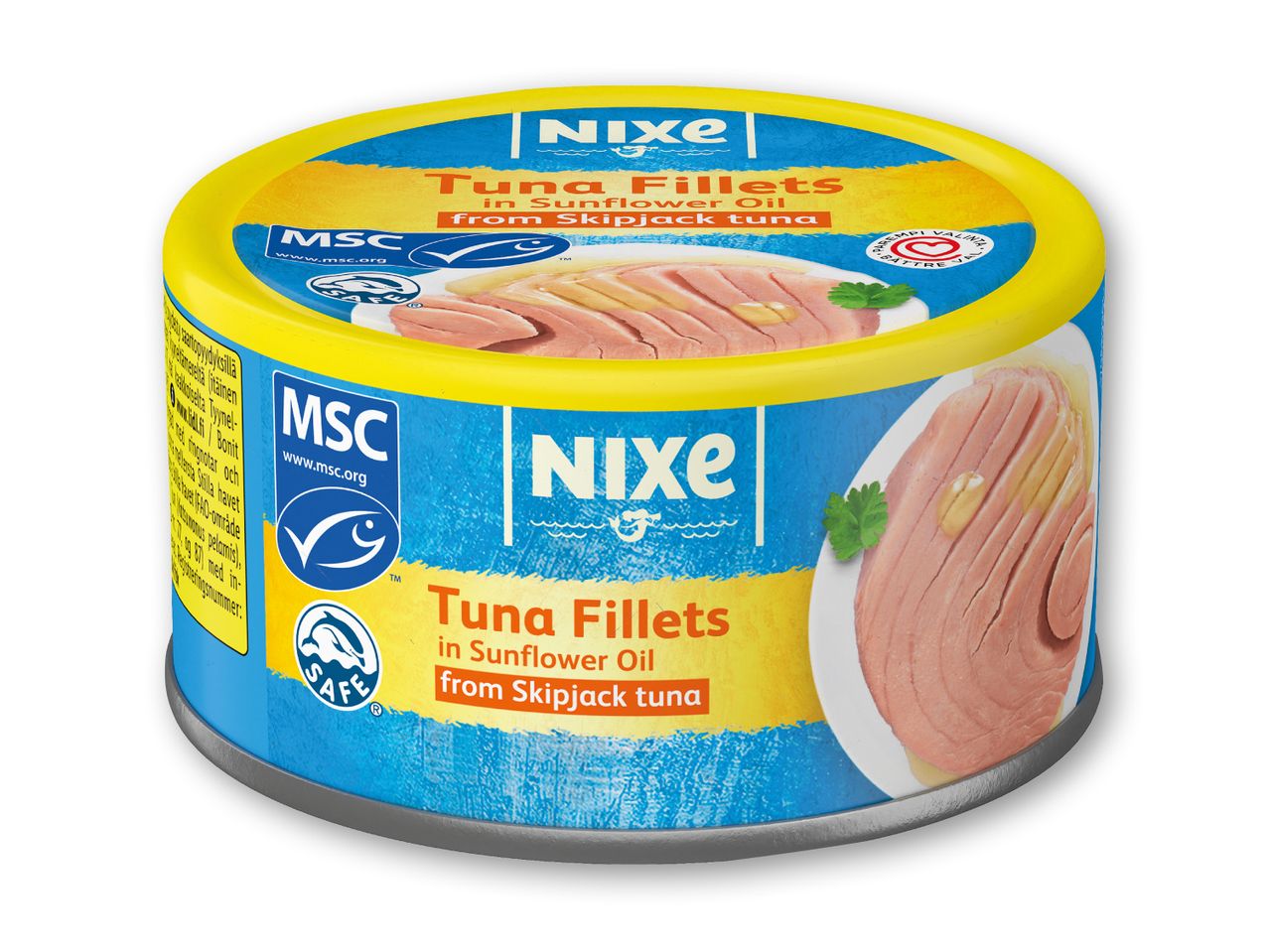 Nixe tunfilet i solsikkeolie fra skipjack tun i dåse.