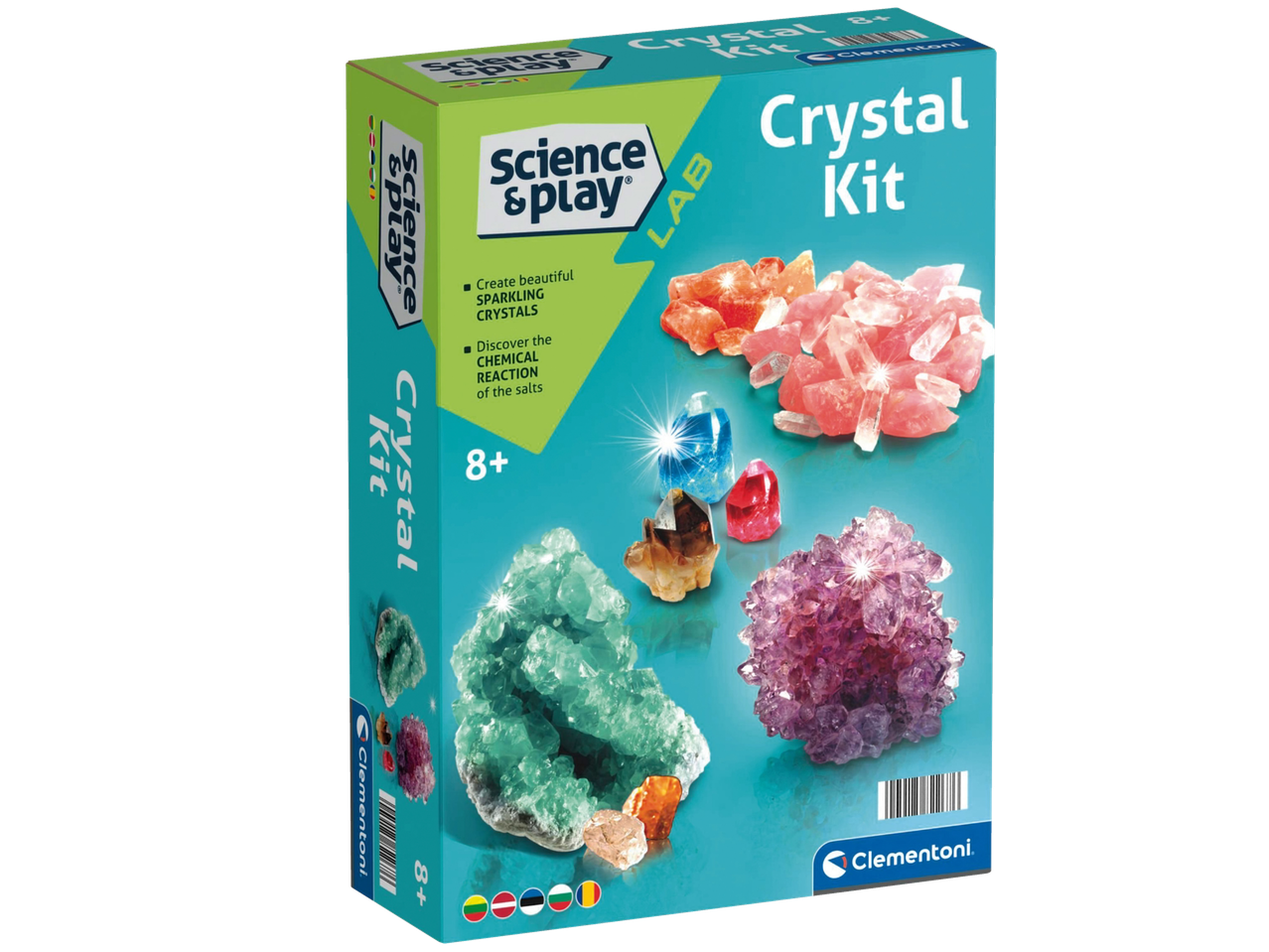 Science & Play kristālu komplekts ar dažādiem krāsainiem kristāliem un laboratorijas piederumiem