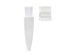White cleaning brush and clear plastic comb for hair clippers
