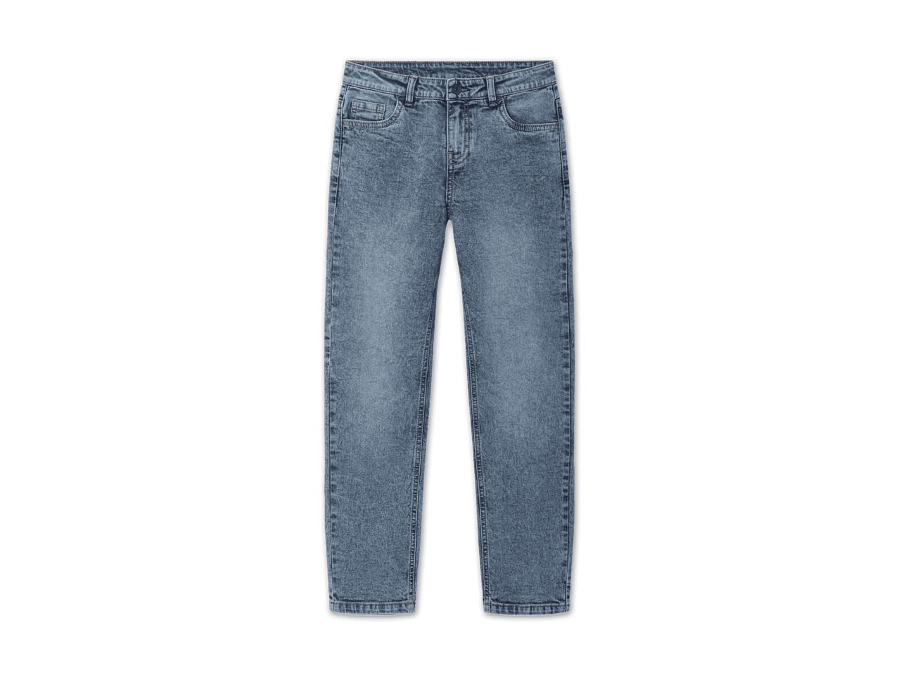Blaue Jeans für Kinder im Acid-Wash-Look.