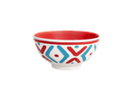 Bol ceramic Tognana cu model geometric roșu și albastru