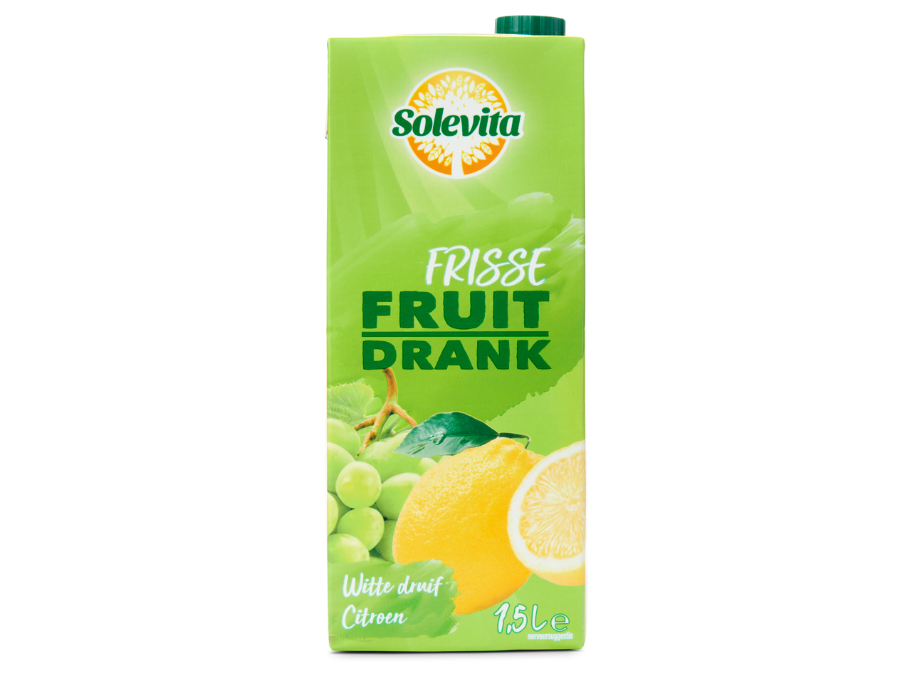 Solevita Frisse Fruit Drank: 1,5 liter pak witte druif en citroen.