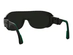 Parkside safety glasses with dark lenses and green accents.