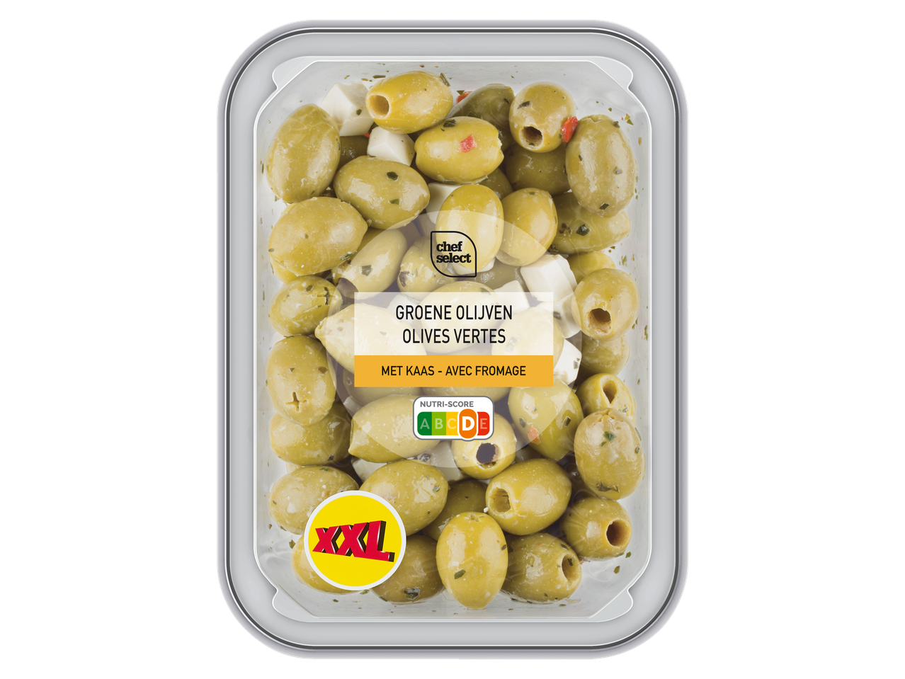 Chef Select groene olijven met kaas.