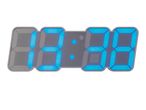 A modern LED digital clock displays the time 12:30 with bright blue numbers.