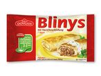 Dovgan Blinys med hakket kød, frosne pandekager med krydret hakket kødfyld.