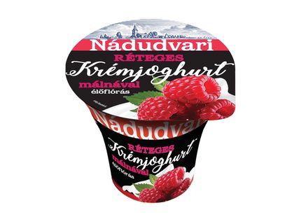 Réteges krémjoghurt málnával