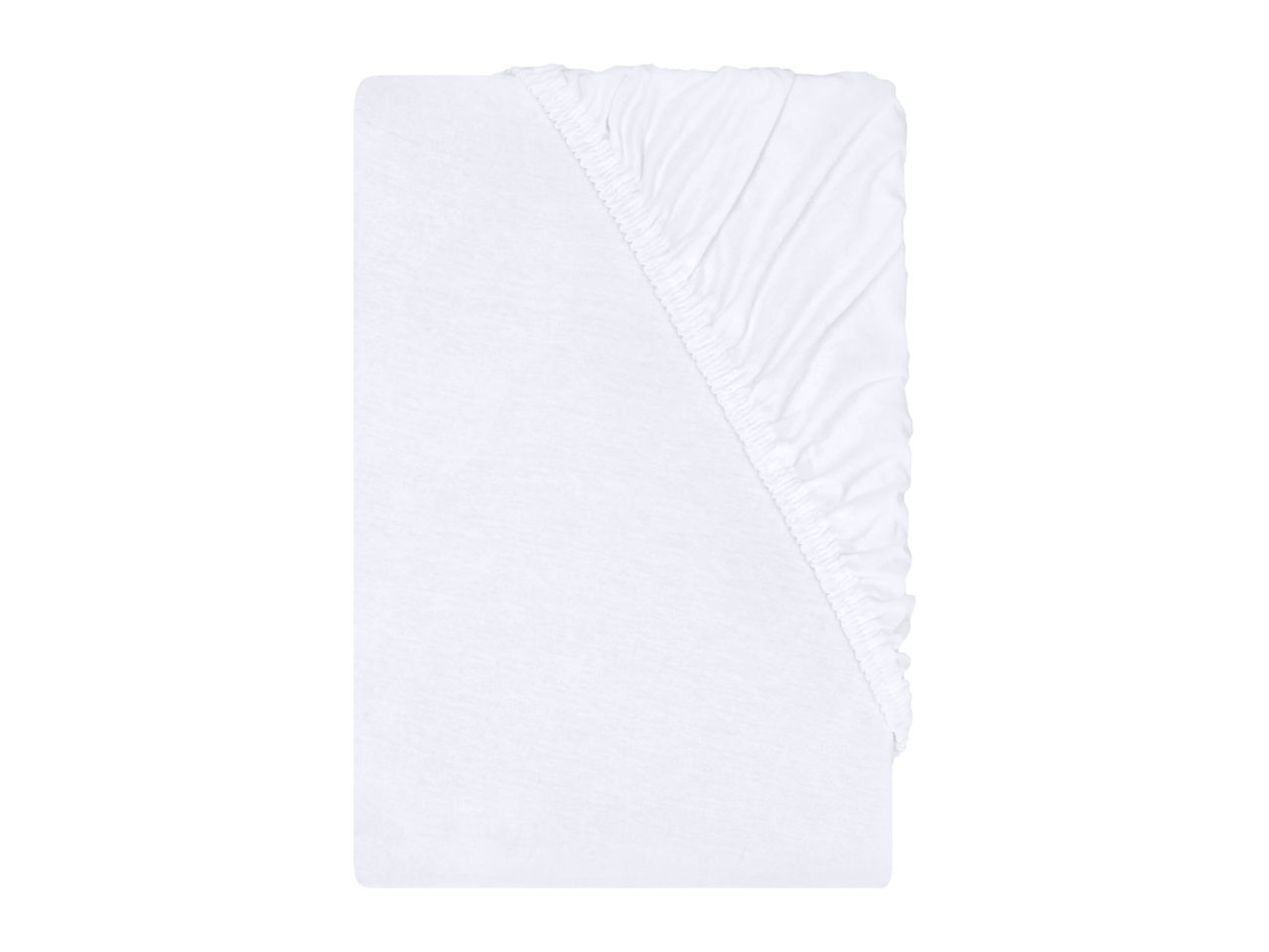 White fitted sheet with elasticated edges