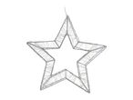 Illuminated star decoration with a metal frame and warm white LED lights