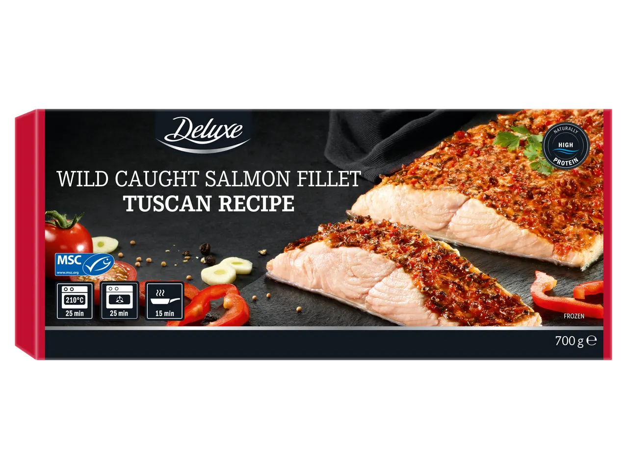 Deluxe laukinis lašišos filė, Toskanos receptas, šaldytas.