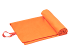 Toalha de microfibra CRIVIT laranja, aprox. 80 x 60 cm, parcialmente enrolada