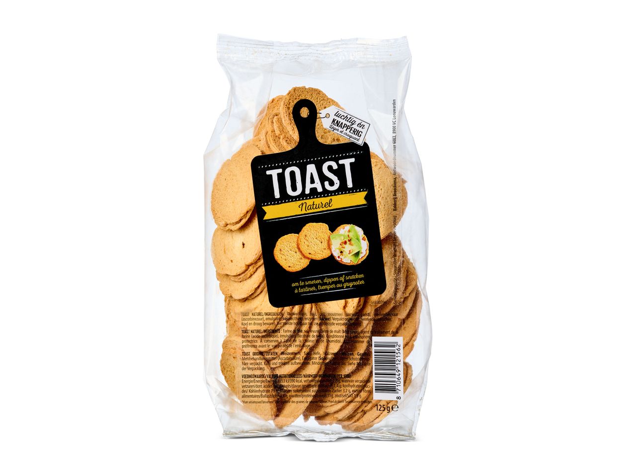 Zak Toast Naturel: knapperige en lichte toastjes, ideaal als snack.