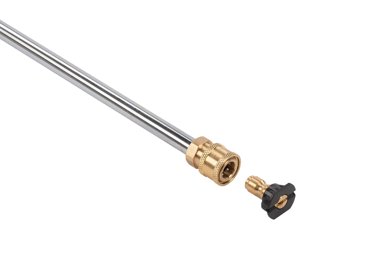 Petrol Pressure Washer lance with quick-connect fitting and a detached nozzle