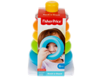 Fisher-Price Rock-a-Stack stacking toy with colorful rings and a child on the packaging