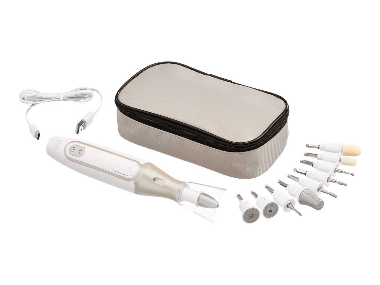 Ciq Beauty set za manikuru i pedikuru s raznim nastavcima.