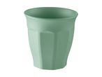 A single light green melamine tumbler with a ribbed design.