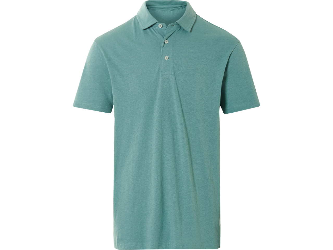 Turkoois poloshirt van zachte stof.