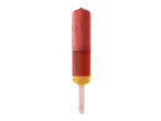 Gelatelli Sladoled na palčki premium: picolé de frutas vermelho e amarelo.