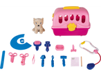 Ensemble de jeu vétérinaire LUPILU® avec cage de transport, peluche et outils médicaux.