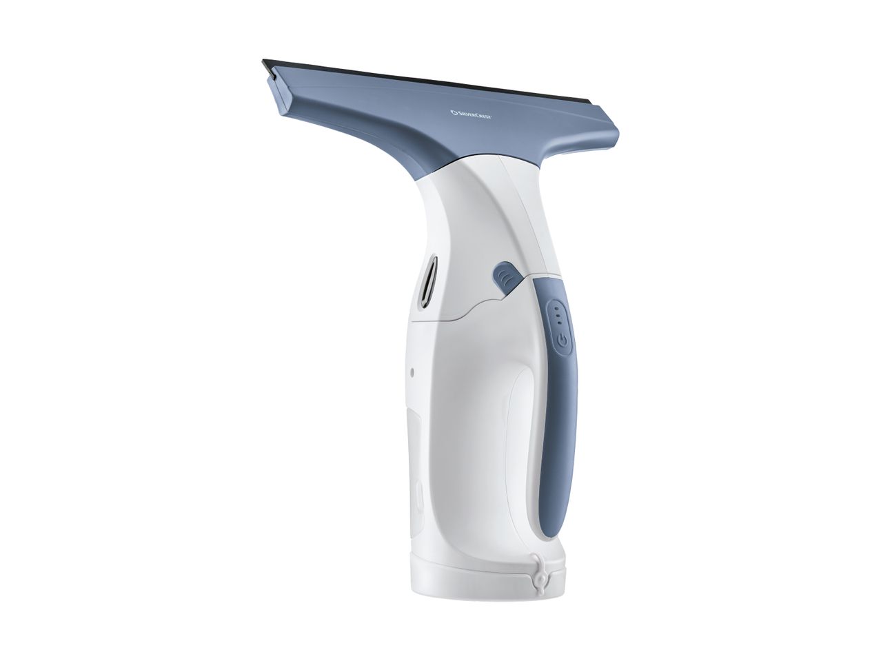 White and blue window vacuum cleaner with a squeegee head