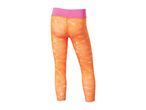 Girl's orange and pink leggings with a water ripple pattern.
