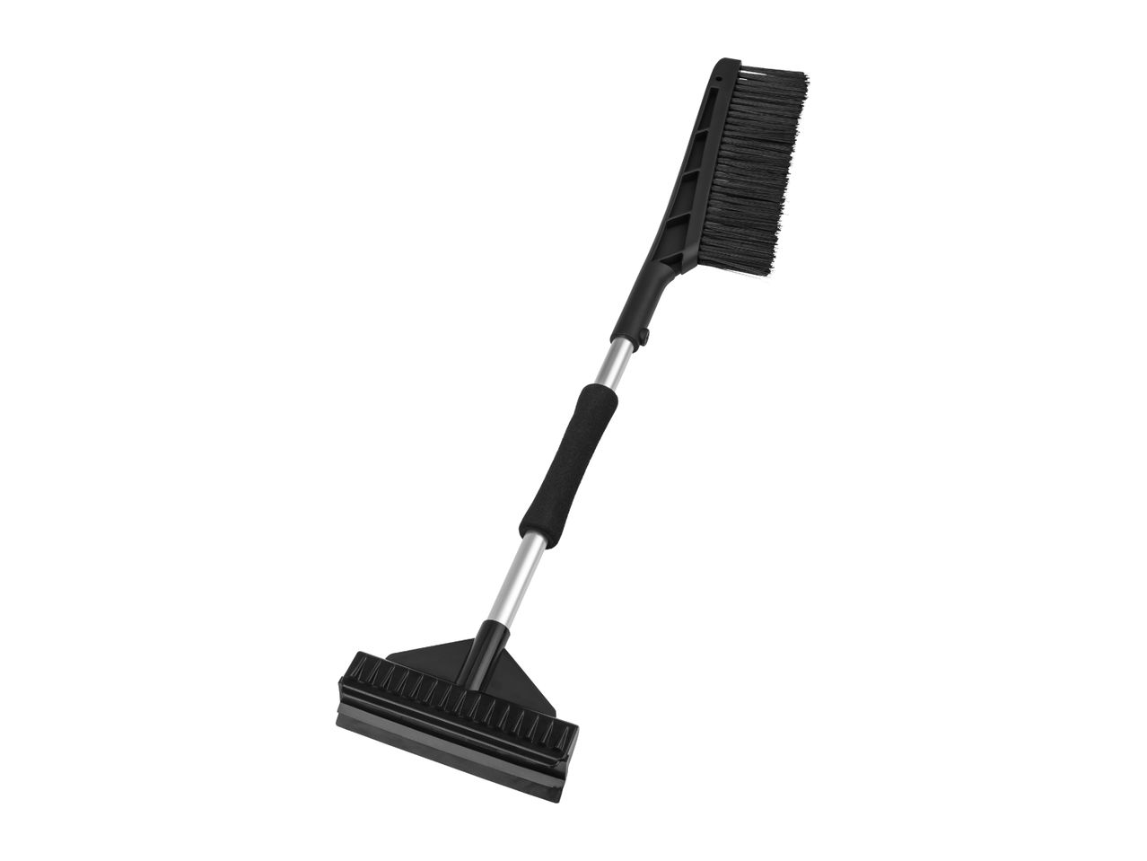Black ice scraper and snow brush with an extendable handle