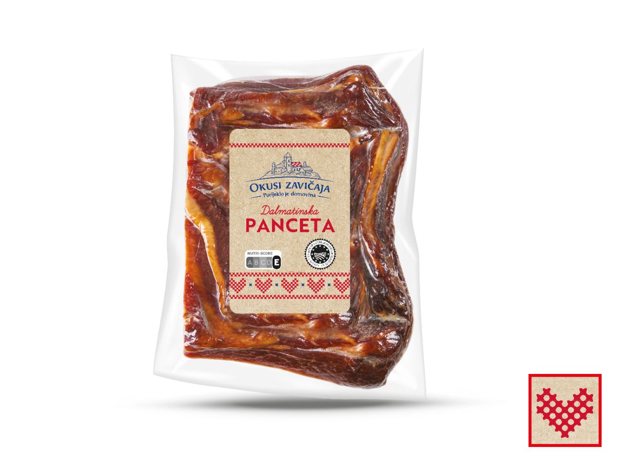 Pakiranje dimljene pancette od 400g.