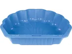 Blue shell-shaped plastic sandbox for children