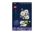 Box for a flower building set, featuring lavender and daisies, with a size reference.