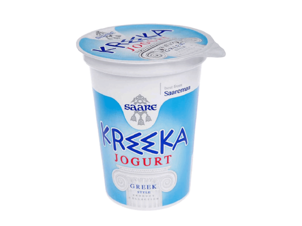 Saare Kreeka jogurts grieķu stilā, balts un zils iepakojums