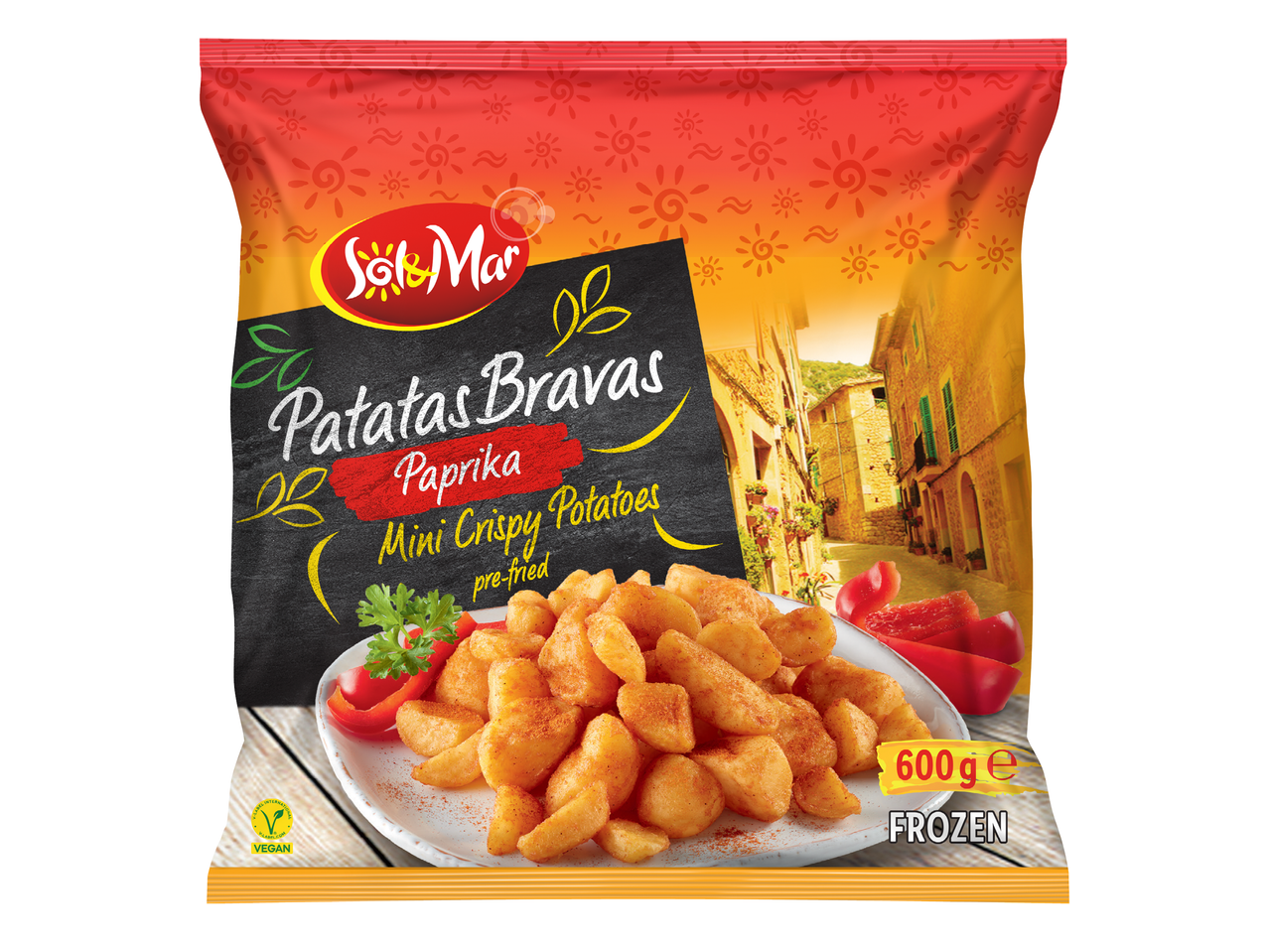Замразени мини хрупкави картофи с червен пипер, 600 гр.