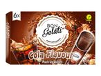 Škatla Bon Gelati Cola Flavour Push Up Lollies s 6 kosi in veganskim logotipom.