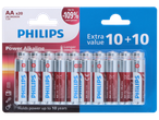 Philips Power Alkaline AA elemek, 20 db.
