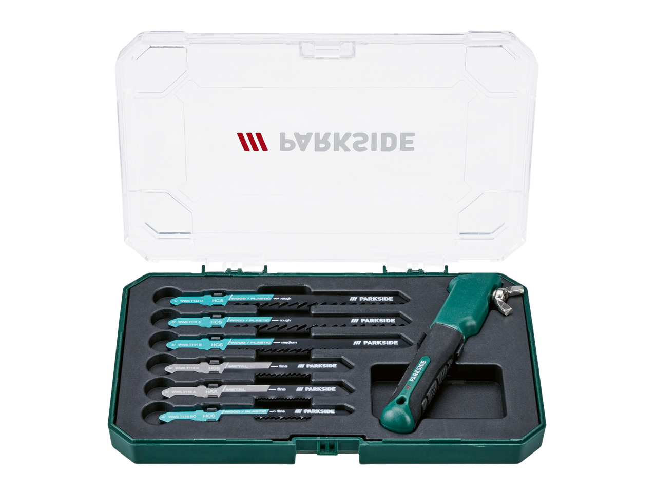 Set listova za ubodnu pilu s ručkom, uključujući listove za drvo/plastiku i metal.